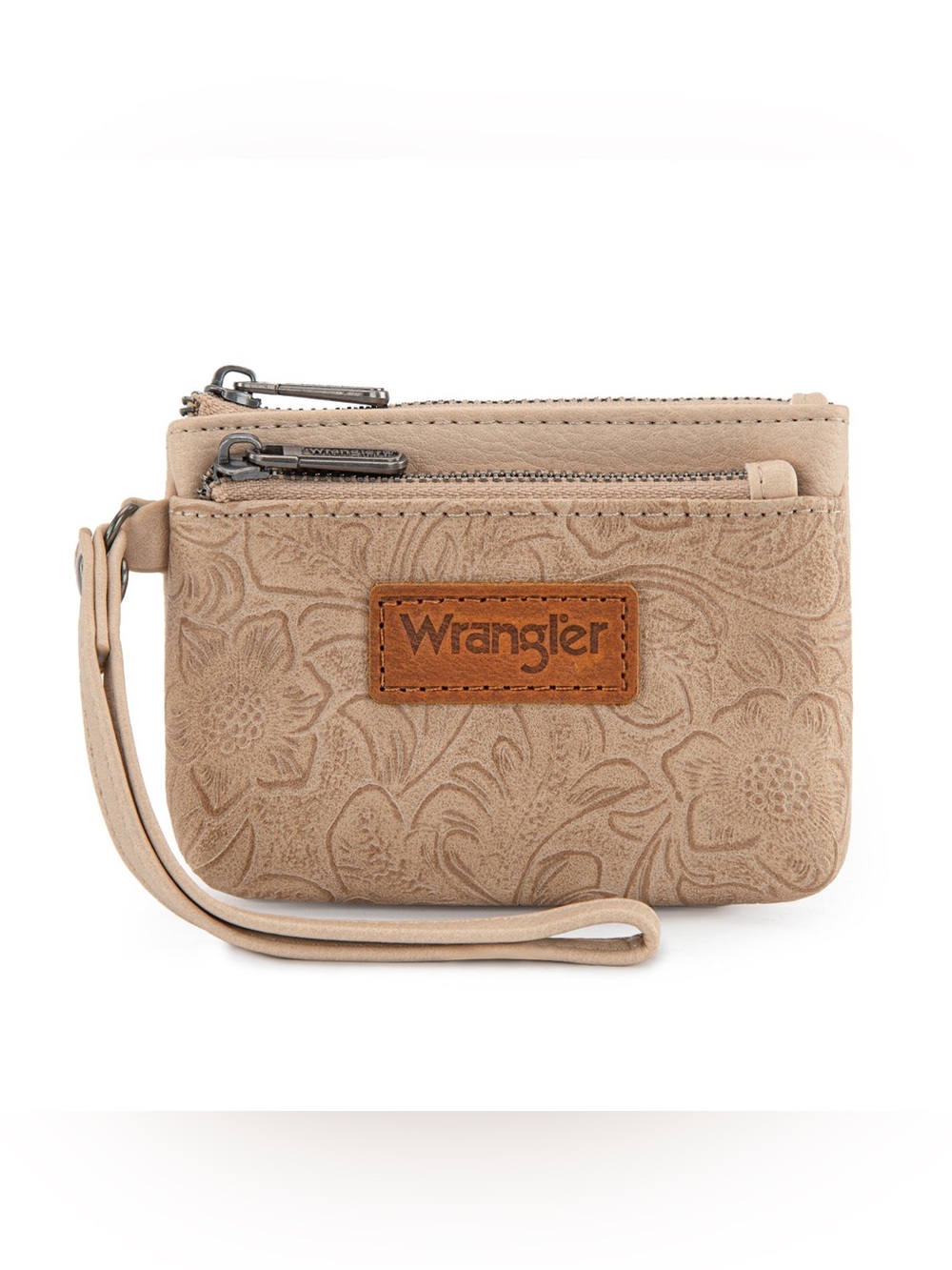 Brand New Wrangler Embossed Wristlet Wallet - Tan